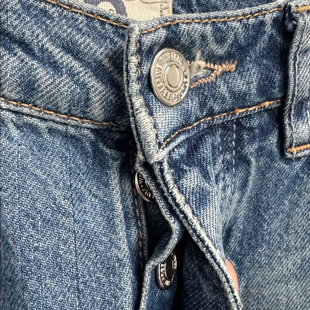 We The Free Patchwork Distressed Flare Jeans Raw … - image 7